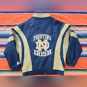 Vintage Notre Dame Fighting Irish Starter Leather Bomber Jacket